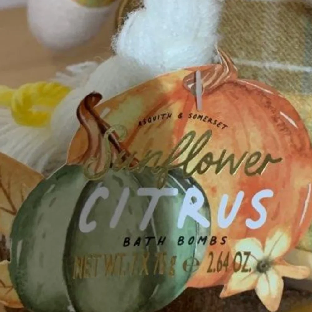 Asquith and Somerset Gnome filled with  sunflower citrus bath bombs